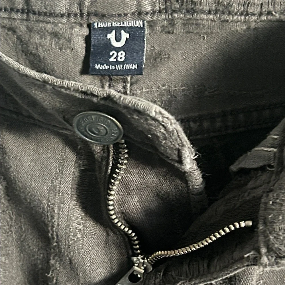New True Religion Geno Relaxed Slim Fit All Over Faded Black Distressed Jeans